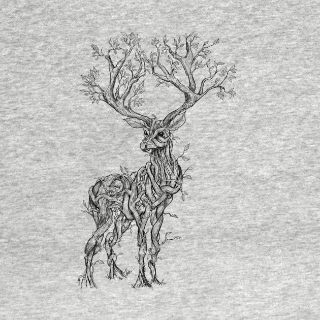 Vine Branch Stag (Sketch) by Mainahste